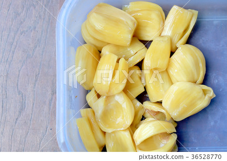 Piece of sweet yellow Jackfruit,Tropical fruit. 36528770