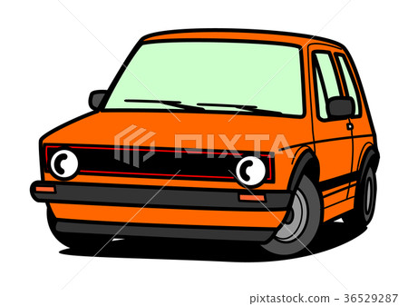 German basic car orange car illustration German basic car orange car illustration 36529287