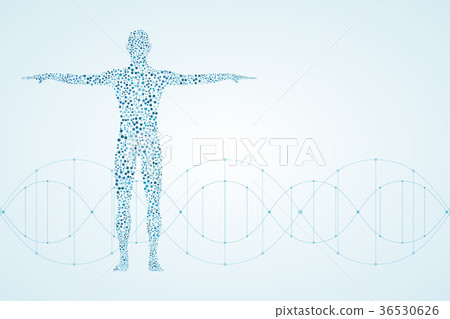 Abstract human body with molecules DNA. Medicine 36530626