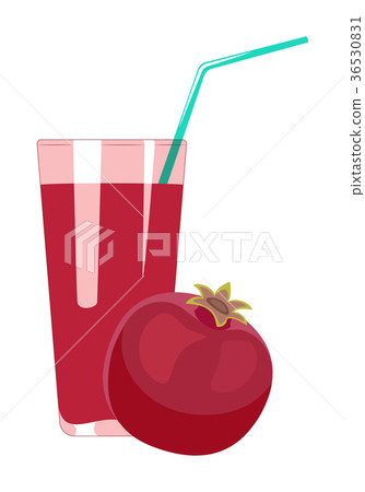 Pomegranate juice in glass. Fruit juice vector. Pomegranate juice in glass. Fruit juice vector. 36530831