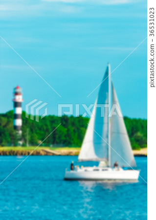 Blue sailboat - blurred image Blue sailboat - blurred image 36531023