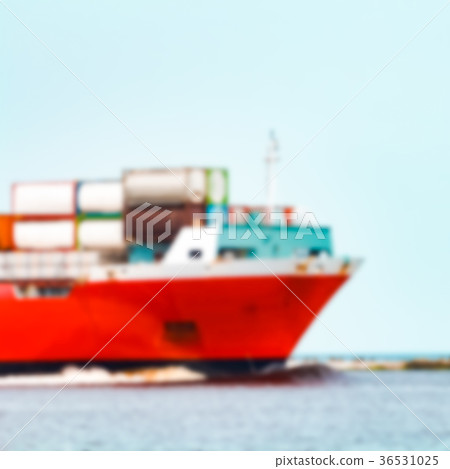 Red cargo ship - blurred image Red cargo ship - blurred image 36531025
