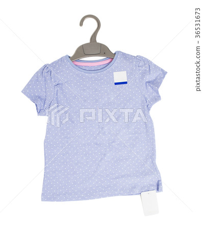 Blue dotted cotton t-shirt. Blue dotted cotton t-shirt. 36531673