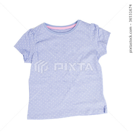 Blue dotted cotton t-shirt. Blue dotted cotton t-shirt. 36531674