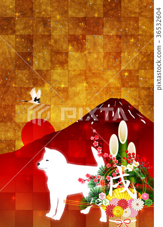 New Year's card, Mt. Fuji background 36532604