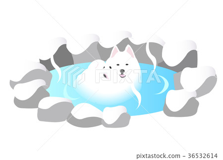 New Year's card hot spring icon 36532614
