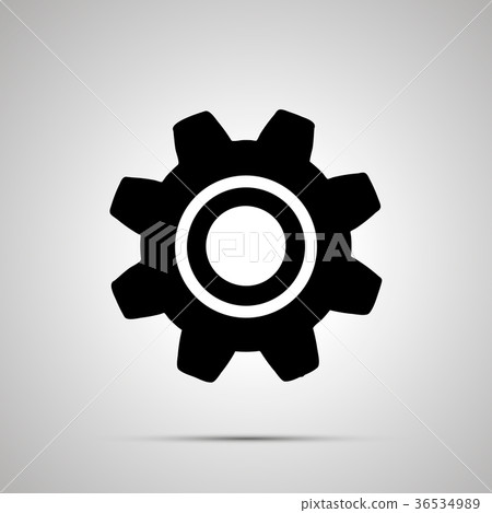 Gear silhouette, simple black settings icon Gear silhouette, simple black settings icon 36534989