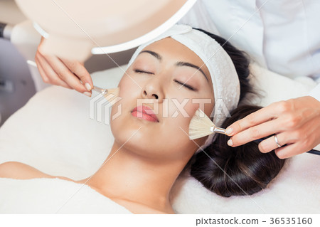 Close-up of the face of a beautiful woman relaxing Close-up of the face of a beautiful woman relaxing 36535160