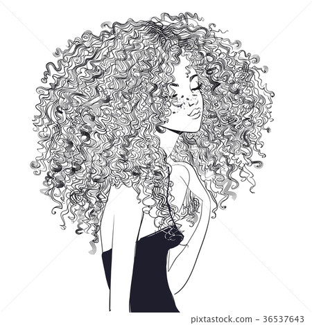 cute curly girl 36537643