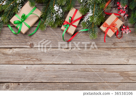 Christmas gift boxes and snow tree 36538106