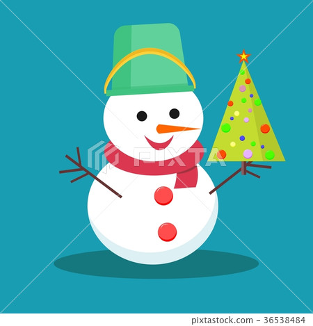 snowman and Christmas tree. snowman and Christmas tree. 36538484