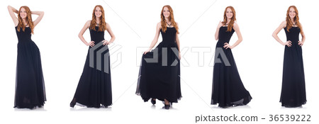 Woman model in fashion concept on white Woman model in fashion concept on white 36539222