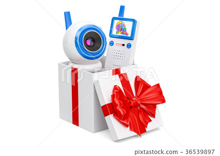 Baby cam and audio baby monitor inside gift box Baby cam and audio baby monitor inside gift box 36539897