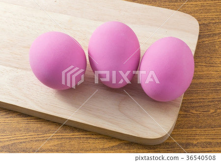 Pink Century Egg on A Wooden Board Pink Century Egg on A Wooden Board 36540508