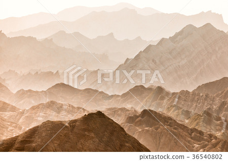 Rainbow mountains in asian geopark at China Rainbow mountains in asian geopark at China 36540802