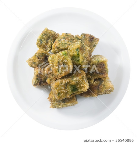Fried Steamed Dumpling on White Background 36540896