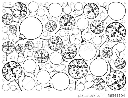 Hand Drawn Lovely Christmas Ornaments Background 36541104