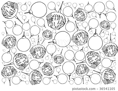 Hand Drawn Lovely Christmas Ornaments Background 36541105