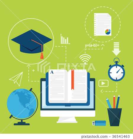 Online education vector staff training book store - Stock Illustration ...