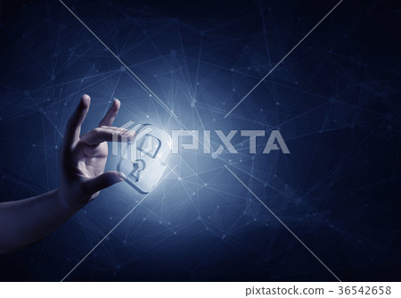 Digital safety blue concept 36542658