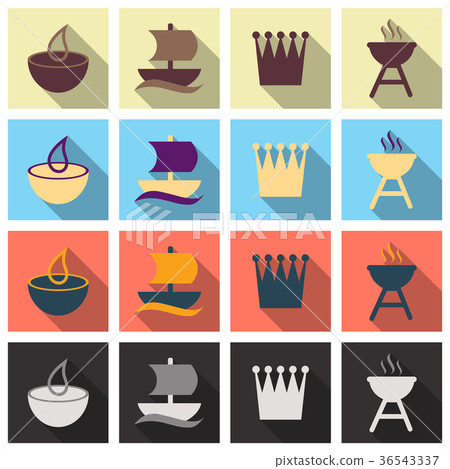 Travel symbols and Tourism signs, vector 36543337
