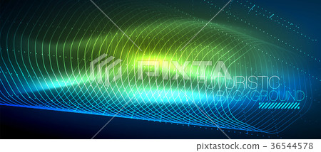 Hi-tech futuristic techno background, neon shapes Hi-tech futuristic techno background, neon shapes 36544578