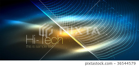 Hi-tech futuristic techno background, neon shapes Hi-tech futuristic techno background, neon shapes 36544579