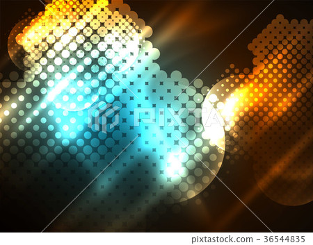 Shiny neon glowing circles, dot particles Shiny neon glowing circles, dot particles 36544835