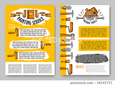 Repair and paint tool poster, construction design Repair and paint tool poster, construction design 36545755