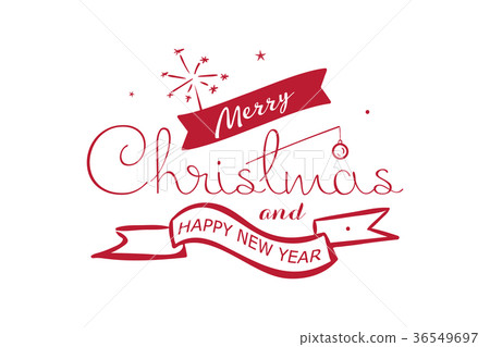 Merry christmas, happy new year lettering font Merry christmas, happy new year lettering font 36549697
