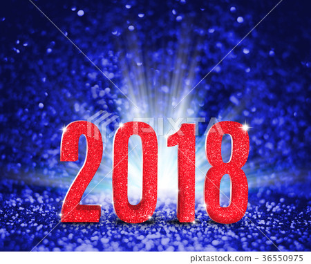 2018 new year with red glitter with white light 2018 new year with red glitter with white light 36550975