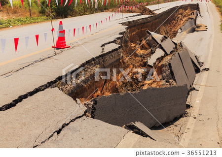 Cracked road 36551213