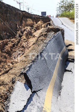 Cracked road 36551214