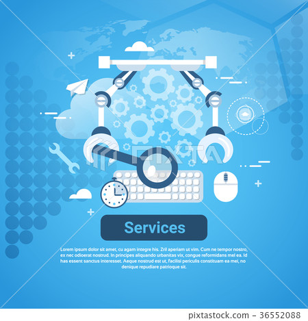 Services Technical Help Concept Web Banner With 36552088