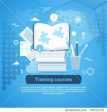 Training Courses Education Concept Web Banner With - Stock Illustration ...