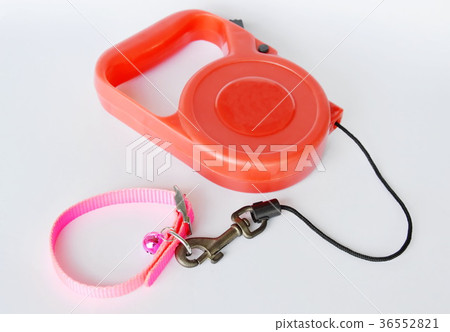 red automatic leash and pink nylon cat collar red automatic leash and pink nylon cat collar 36552821