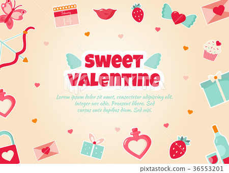 Background with elements for Valentine's Day 36553201
