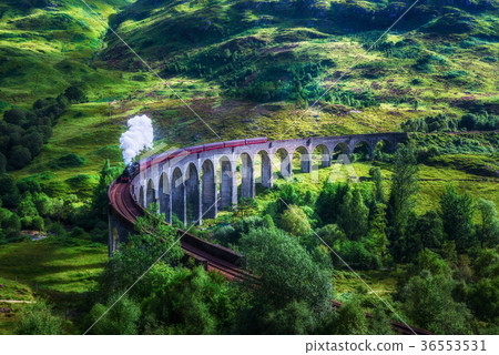 Glenfinnan Railway Viaduct in Scotland with a 36553531