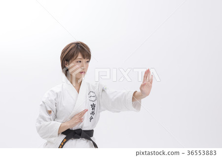 Female karate image White background Female karate image White background 36553883