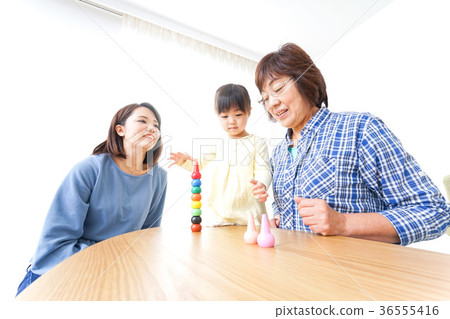 Happy family image playing with children Happy family image playing with children 36555416