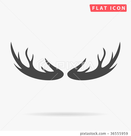 Deer antlers horns icon on white background 36555959