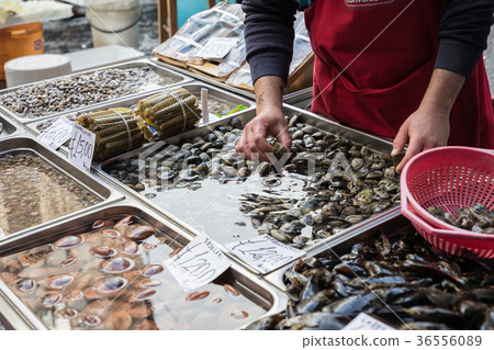 Background of mussels for sale at a fish market Background of mussels for sale at a fish market 36556089