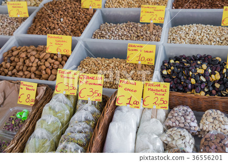 Many different colorful spices, nuts, dried fruits Many different colorful spices, nuts, dried fruits 36556201