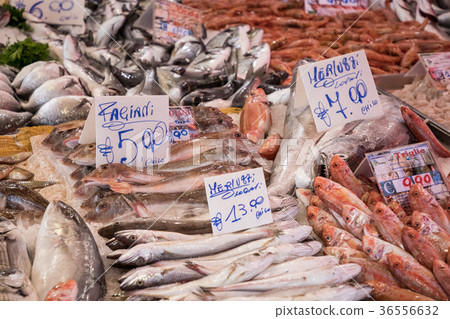 Colorful choice of fish at traditional market Colorful choice of fish at traditional market 36556632