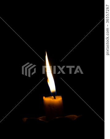 One Candle light on black background, One Candle light on black background, 36557267