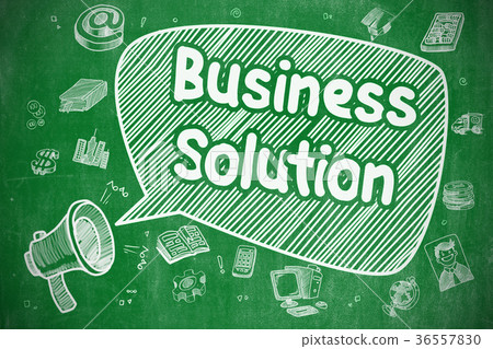 Business Solution - Doodle Illustration on Green 36557830