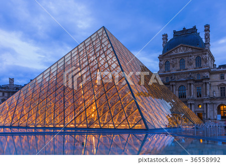 The Louvre Pyramid in Paris France 36558992