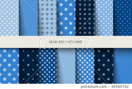 Seamless blue snowflake pattern 36560782
