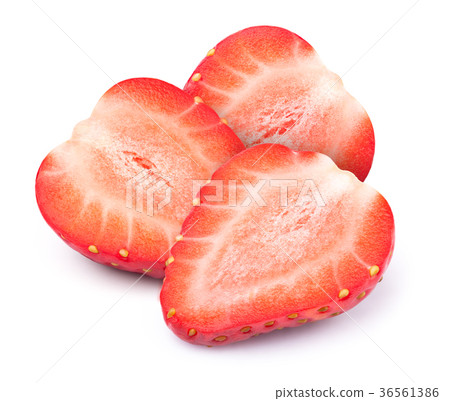 Three sliced strawberries isolated Three sliced strawberries isolated 36561386