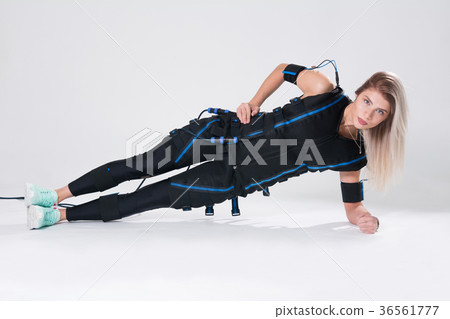 Blonde in an electric muscular suit for Blonde in an electric muscular suit for 36561777
